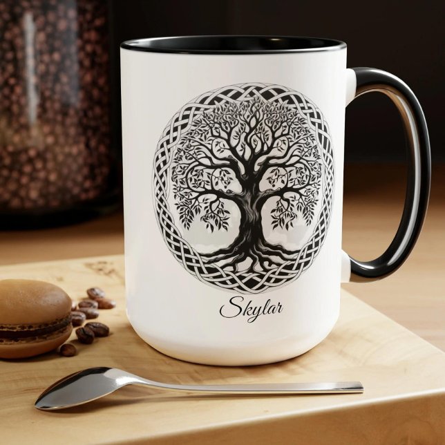 Arbre de vie Mug personnalisé, Dons écossais (Créateur téléchargé)