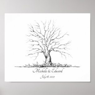 Arbre d'empreintes digitales de mariage Livre d'or