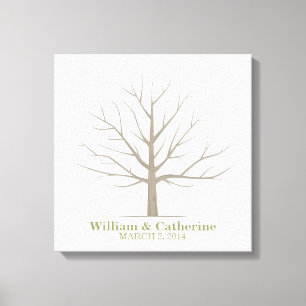 Arbre d'empreintes digitales mariage - Toile Carré