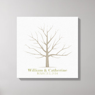 Arbre d'empreintes digitales mariage - Toile Carré