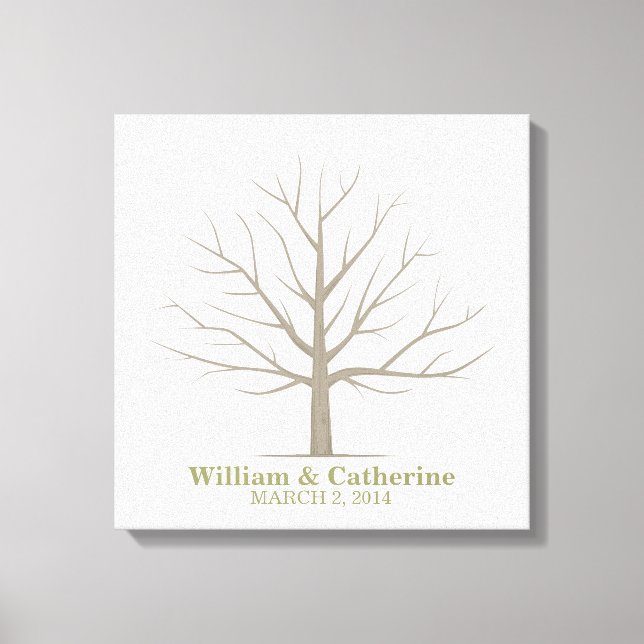 Arbre d'empreintes digitales mariage - Toile Carré (Recto)