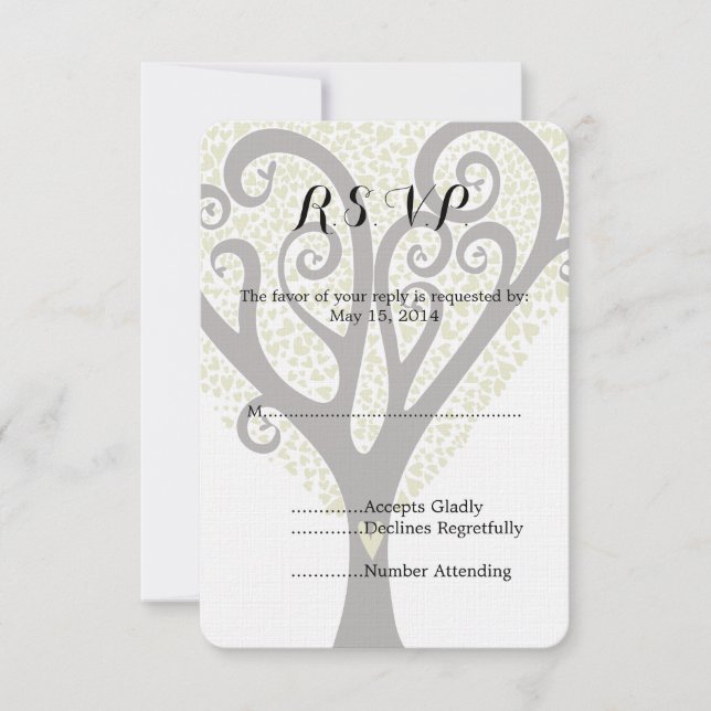 Arbre des coeurs mariage RSVP (Devant)