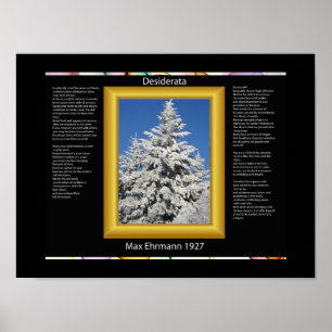 Arbre DESIDERATA En Neige Blanche Affiches