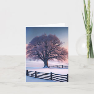 Arbre d'hiver avec clôture