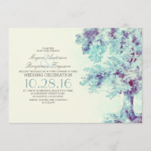 Arbre Dusty Blue Faire-part de mariage