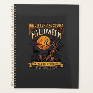 Arbre effrayant Halloween pleine lune chat noir ci