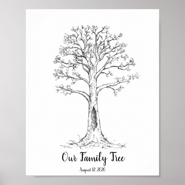 Arbre Empreintes Digitales de Famille Avec Affiche (Devant)