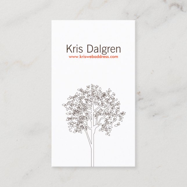 ARBRE en Carte de visite VERTICAL BROWN/BLANC (Devant)