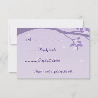 Arbre en Silhouette Mariage violet RSVP