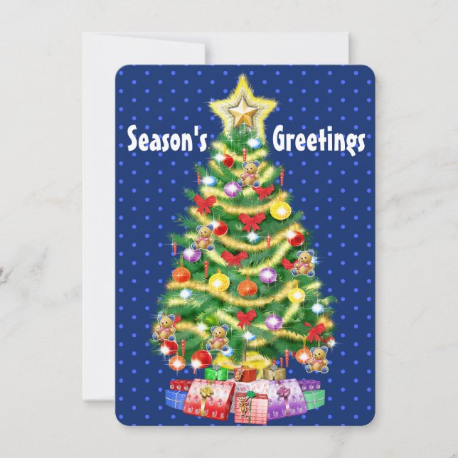 Arbre et décorations faits sur commande de carte (Devant)