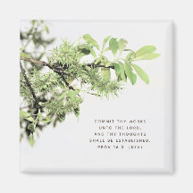 Arbre Feuille Photo Bible Verse Magnet