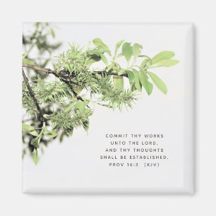 Arbre Feuille Photo Bible Verse Magnet