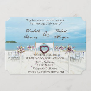 Arbre Floral pour Mariage sur la Plage Invitation