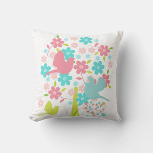 Arbre florissant avec Coussin d'oiseaux