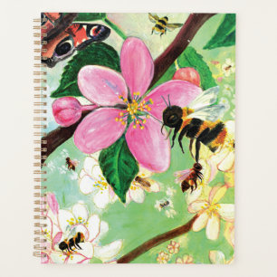 Arbre florissant avec les abeilles