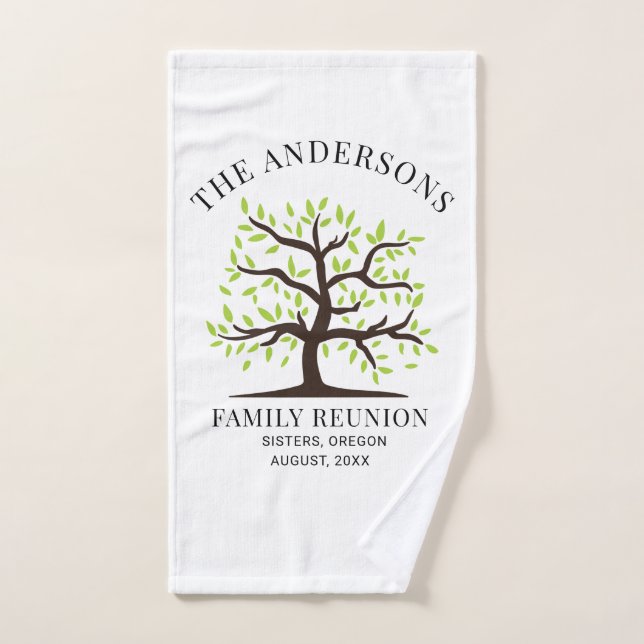 Arbre généalogique personnalisé pour réunion de fa (Serviette à main)