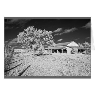 Arbre, grange et barrière