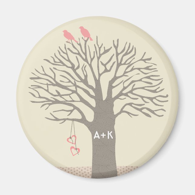 Arbre Inséparables Aimer Initiales Aimant Aimant A (Devant)