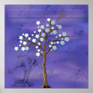 Arbre inspiré de Magnolia avec affiche Arrière - p