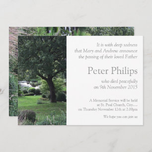 Arbre Jardin paisible 6 Faire-part funéraire