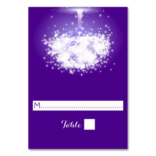 Arbre, lumières étincelantes violet mariage carte  (Par défaut)