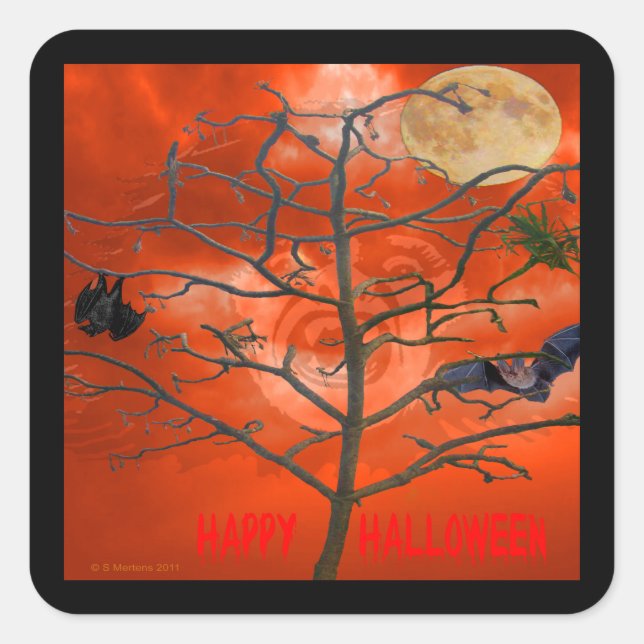 Arbre mort au milieu d'un Sticker Ciel d'Orange (Devant)