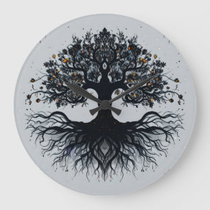 Arbre mystique de la vie Horloge murale
