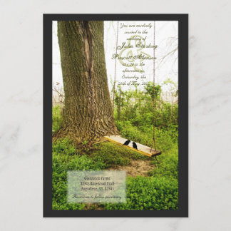 Arbre n Mariage campagnard à neige Invitations aux