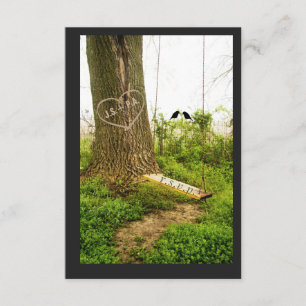 Arbre n Swing w Birds Mariage campagnard Cartes RS