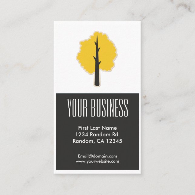 Arbre noir d'or cartes de visite personnalisables (Devant)