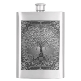 Arbre orné d'argent de la vie Ancien flacon rustiq