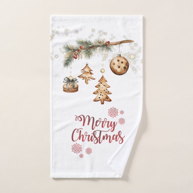 Arbre, Ornements, Étoiles Noël (Serviette à main)