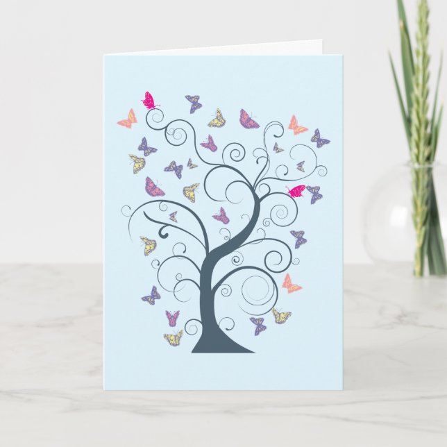 Arbre papillon 1 ~ Modèle de Personnaliser des pap (Devant)