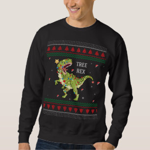 Arbre Rex Trex Dinosaur Léger laide de Noël Sweat