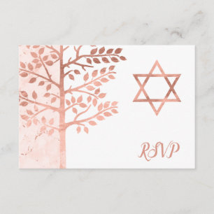 Arbre rose d'or du bat mitzvah RSVP de la vie