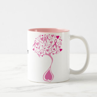 Arbre rose personnalisé de tasse de cancer du sein