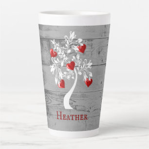 Arbre rouge des coeurs Latte Mug personnalisée