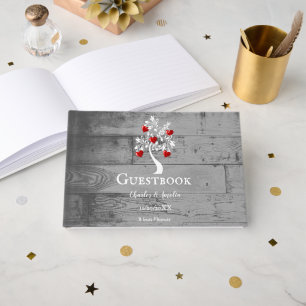 Arbre rouge des coeurs Livre d'or Mariage