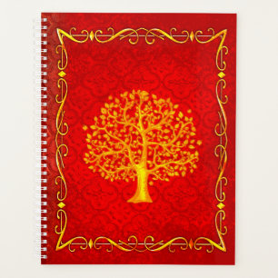 Arbre rouge et or Faux Cuir Tome ancien