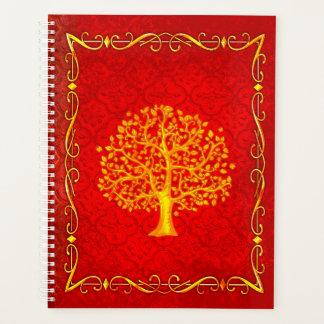 Arbre rouge et or Faux Cuir Tome ancien