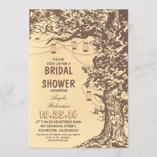 Arbre rustique & jarres de maçon invitations à la