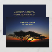 Arbre solitaire du Faire-part de retraite au lever