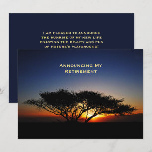 Arbre solitaire du Faire-part de retraite au lever