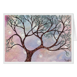 Arbre sur le vallon avec Arrière - plan aquarelle