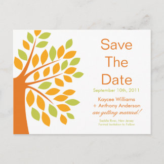 Arbre Tangerine Moderne Sauvegardez La Carte Posta