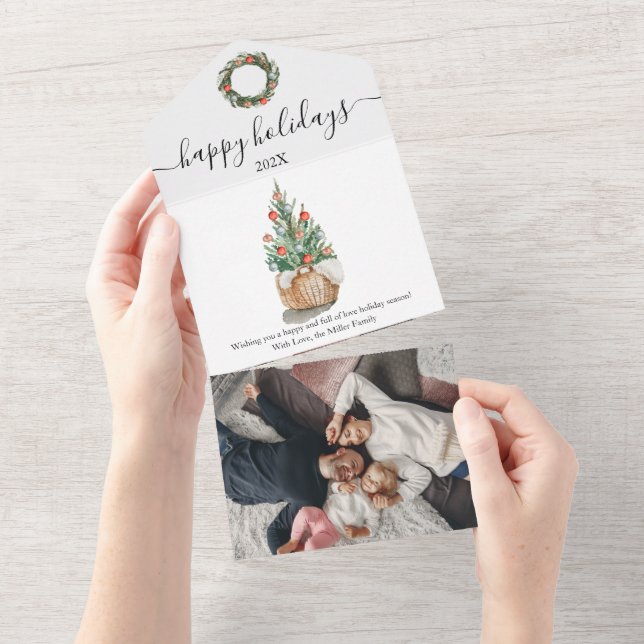 Arbre traditionnel de Noël tout en une carte de va (Déchirure)