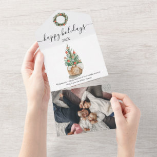 Arbre traditionnel de Noël tout en une carte de va