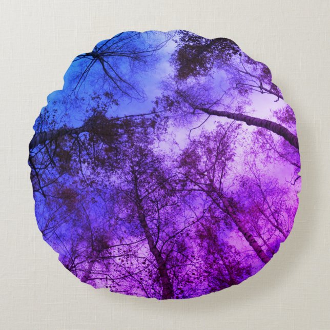 Arbres Air brossé polyester coussin de lancer rond (Devant)