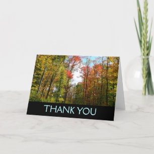 Arbres automnaux et Carte de remerciements Ciel Bl