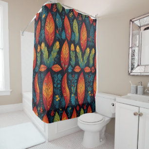 Arbres colorés - Jeu de rideaux de douche Motif fe